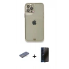 MARSİLYAN™- iPhone 12 Pro Kılıf Eksen Minimal Koleksiyonu - Siyah 3D Antistatik Hayalet Cam Ekran Koruyucu + Renkli Kamera Lens Koruma Cam - MI