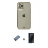 MARSİLYAN™- iPhone 12 Pro Kılıf Eksen Minimal Koleksiyonu - Siyah 3D Antistatik Hayalet Cam Ekran Koruyucu + Metal Kamera Lens Koruma Cam - MR