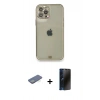 MARSİLYAN™- iPhone 12 Pro Kılıf Eksen Minimal Koleksiyonu - Siyah 3D Antistatik Hayalet Cam Ekran Koruyucu + Yeşil Renkli Kamera Lens Koruma Cam