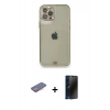 MARSİLYAN™- iPhone 12 Pro Kılıf Eksen Minimal Koleksiyonu - Siyah 3D Antistatik Hayalet Cam Ekran Koruyucu + Renkli Kamera Lens Koruma Cam - PE