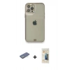 MARSİLYAN™- iPhone 12 Pro Kılıf Eksen Minimal Koleksiyonu - Siyah 6D Mat Seramik Hayalet Nano Ekran Koruyucu + Yeşil Renkli Kamera Lens Koruma Cam