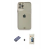 MARSİLYAN™- iPhone 12 Pro Kılıf Eksen Minimal Koleksiyonu - Siyah 6D Mat Seramik Hayalet Nano Ekran Koruyucu + Metal Kamera Lens Koruma Cam - GD