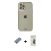 MARSİLYAN™- iPhone 12 Pro Kılıf Eksen Minimal Koleksiyonu - Siyah 6D Mat Seramik Hayalet Nano Ekran Koruyucu + Metal Kamera Lens Koruma Cam - GS