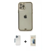 MARSİLYAN™- iPhone 12 Pro Kılıf Eksen Minimal Koleksiyonu - Siyah 6D Mat Seramik Hayalet Nano Ekran Koruyucu + Shine Kamera Lens - MI