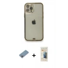 MARSİLYAN™- iPhone 12 Pro Kılıf Eksen Minimal Koleksiyonu - Siyah 6D Mat Seramik Hayalet Nano Ekran Koruyucu + Shine Kamera Lens Koruma Cam - GI