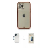 MARSİLYAN™- iPhone 12 Pro Kılıf Eksen Minimal Koleksiyonu - Siyah 6D Mat Seramik Hayalet Nano Ekran Koruyucu + Shine Kamera Lens - MI