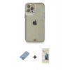 MARSİLYAN™- iPhone 12 Pro Kılıf Eksen Minimal Koleksiyonu - Siyah 6D Mat Seramik Hayalet Nano Ekran Koruyucu + Koyu Yeşil Metal Kamera Lens Koruma Cam