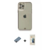 MARSİLYAN™- iPhone 12 Pro Kılıf Eksen Minimal Koleksiyonu - Siyah 6D Mat Seramik Hayalet Nano Ekran Koruyucu + Metal Kamera Lens Koruma Cam - MR