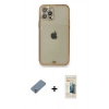 MARSİLYAN™- iPhone 12 Pro Kılıf Eksen Minimal Koleksiyonu - Siyah 6D Mat Seramik Hayalet Nano Ekran Koruyucu + Metal Kamera Lens Koruma Cam - GS
