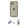 MARSİLYAN™- iPhone 12 Pro Kılıf Eksen Minimal Koleksiyonu - Siyah 6D Mat Seramik Hayalet Nano Ekran Koruyucu + Metal Kamera Lens Koruma Cam - GS