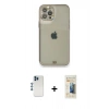 MARSİLYAN™- iPhone 12 Pro Kılıf Eksen Minimal Koleksiyonu - Siyah 6D Mat Seramik Hayalet Nano Ekran Koruyucu + Shine Kamera Lens - MI