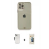 MARSİLYAN™- iPhone 12 Pro Kılıf Eksen Minimal Koleksiyonu - Siyah 6D Mat Seramik Hayalet Nano Ekran Koruyucu + Shine Kamera Lens - GS