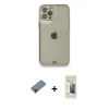 MARSİLYAN™- iPhone 12 Pro Kılıf Eksen Minimal Koleksiyonu - Siyah 6D Mat Seramik Hayalet Nano Ekran Koruyucu + Metal Kamera Lens Koruma Cam - KI