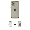 MARSİLYAN™- iPhone 12 Pro Kılıf Eksen Minimal Koleksiyonu - Siyah 6D Mat Seramik Hayalet Nano Ekran Koruyucu + Shine Kamera Lens - GD