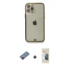 MARSİLYAN™- iPhone 12 Pro Kılıf Eksen Minimal Koleksiyonu - Siyah 6D Mat Seramik Hayalet Nano Ekran Koruyucu + Metal Kamera Lens Koruma Cam - KI