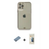 MARSİLYAN™- iPhone 12 Pro Kılıf Eksen Minimal Koleksiyonu - Siyah 6D Mat Seramik Hayalet Nano Ekran Koruyucu + Gümüş Shine Kamera Lens Koruma Cam