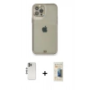 MARSİLYAN™- iPhone 12 Pro Kılıf Eksen Minimal Koleksiyonu - Siyah 6D Mat Seramik Hayalet Nano Ekran Koruyucu + Shine Kamera Lens - GS