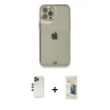 MARSİLYAN™- iPhone 12 Pro Kılıf Eksen Minimal Koleksiyonu - Siyah 6D Mat Seramik Hayalet Nano Ekran Koruyucu + Shine Kamera Lens - GD