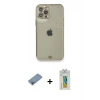 MARSİLYAN™- iPhone 12 Pro Kılıf Eksen Minimal Koleksiyonu - Siyah Polymer Nano Ekran Koruyucu + Shine Kamera Lens Koruma Cam - GI