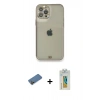 MARSİLYAN™- iPhone 12 Pro Kılıf Eksen Minimal Koleksiyonu - Siyah Polymer Nano Ekran Koruyucu + Shine Kamera Lens Koruma Cam - GD