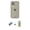 MARSİLYAN™- iPhone 12 Pro Kılıf Eksen Minimal Koleksiyonu - Siyah Polymer Nano Ekran Koruyucu + Shine Kamera Lens Koruma Cam - SH