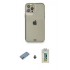 MARSİLYAN™- iPhone 12 Pro Kılıf Eksen Minimal Koleksiyonu - Siyah Polymer Nano Ekran Koruyucu + Shine Kamera Lens Koruma Cam - GS