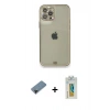 MARSİLYAN™- iPhone 12 Pro Kılıf Eksen Minimal Koleksiyonu - Siyah Polymer Nano Ekran Koruyucu + Shine Kamera Lens Koruma Cam - SH