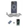 MARSİLYAN™- iPhone 12 Pro Kılıf Eksen Özel Seri - Şeffaf 360 Full Body Arka Koruyucu + Metal Kamera Lens Koruma Cam - AKYL