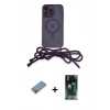 MARSİLYAN™- iPhone 12 Pro Kılıf Eksen Özel Seri - Şeffaf 360 Full Body Arka Koruyucu + Shine Kamera Lens Koruma Cam - GI