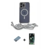 MARSİLYAN™- iPhone 12 Pro Kılıf Eksen Özel Seri - Şeffaf 360 Full Body Arka Koruyucu + Shine Kamera Lens Koruma Cam - GI