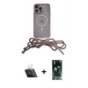 MARSİLYAN™- iPhone 12 Pro Kılıf Eksen Özel Seri - Şeffaf 360 Full Body Arka Koruyucu + Kamera Lens Koruma Cam - SF
