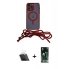 MARSİLYAN™- iPhone 12 Pro Kılıf Eksen Özel Seri - Şeffaf 360 Full Body Arka Koruyucu + Kamera Lens Koruma Cam - SF