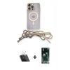 MARSİLYAN™- iPhone 12 Pro Kılıf Eksen Özel Seri - Şeffaf 360 Full Body Arka Koruyucu + Kamera Lens Koruma Cam - SF