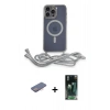 MARSİLYAN™- iPhone 12 Pro Kılıf Eksen Özel Seri - Şeffaf 360 Full Body Arka Koruyucu + Renkli Kamera Lens Koruma Cam - PE