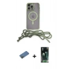 MARSİLYAN™- iPhone 12 Pro Kılıf Eksen Özel Seri - Şeffaf 360 Full Body Arka Koruyucu + Shine Kamera Lens Koruma Cam - GD