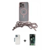 MARSİLYAN™- iPhone 12 Pro Kılıf Eksen Özel Seri - Şeffaf 360 Full Body Arka Koruyucu + Shine Kamera Lens - MI