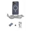 MARSİLYAN™- iPhone 12 Pro Kılıf Eksen Özel Seri - Şeffaf Uv Polymer Nano Ekran Koruyucu + Metal Kamera Lens Koruma Cam - KI