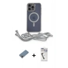 MARSİLYAN™- iPhone 12 Pro Kılıf Eksen Özel Seri - Şeffaf Uv Polymer Nano Ekran Koruyucu + Metal Kamera Lens Koruma Cam - MR