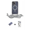 MARSİLYAN™- iPhone 12 Pro Kılıf Eksen Özel Seri - Şeffaf Uv Polymer Nano Ekran Koruyucu + Metal Kamera Lens Koruma Cam - GD