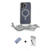 MARSİLYAN™- iPhone 12 Pro Kılıf Eksen Özel Seri - Şeffaf Uv Polymer Nano Ekran Koruyucu + Metal Kamera Lens Koruma Cam - KUYL