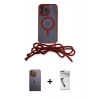 MARSİLYAN™- iPhone 12 Pro Kılıf Eksen Özel Seri - Şeffaf Uv Polymer Nano Ekran Koruyucu + Neon Fosforlu Kamera Lens - SI