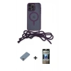 MARSİLYAN™- iPhone 12 Pro Kılıf Eksen Özel Seri - Siyah 34D Hayalet Izgaralı Cam + Metal Kamera Lens Koruma Cam - GS