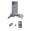 MARSİLYAN™- iPhone 12 Pro Kılıf Eksen Özel Seri - Siyah 34D Hayalet Izgaralı Cam + Metal Kamera Lens Koruma Cam - GS