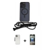 MARSİLYAN™- iPhone 12 Pro Kılıf Eksen Özel Seri - Siyah 34D Hayalet Izgaralı Cam + Shine Kamera Lens - GS