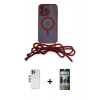 MARSİLYAN™- iPhone 12 Pro Kılıf Eksen Özel Seri - Siyah 34D Hayalet Izgaralı Cam + Shine Kamera Lens - GS