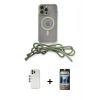 MARSİLYAN™- iPhone 12 Pro Kılıf Eksen Özel Seri - Siyah 34D Hayalet Izgaralı Cam + Shine Kamera Lens - GS