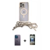 MARSİLYAN™- iPhone 12 Pro Kılıf Eksen Özel Seri - Siyah 34D Hayalet Izgaralı Cam + Neon Fosforlu Kamera Lens - MI