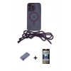 MARSİLYAN™- iPhone 12 Pro Kılıf Eksen Özel Seri - Siyah 34D Hayalet Izgaralı Cam + Metal Kamera Lens Koruma Cam - GD