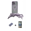 MARSİLYAN™- iPhone 12 Pro Kılıf Eksen Özel Seri - Siyah 34D Hayalet Izgaralı Cam + Metal Kamera Lens Koruma Cam - GD