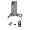 MARSİLYAN™- iPhone 12 Pro Kılıf Eksen Özel Seri - Siyah 34D Hayalet Izgaralı Cam + Metal Kamera Lens Koruma Cam - MI